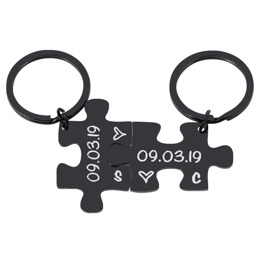 Curaçao Steel couple keychain Ring