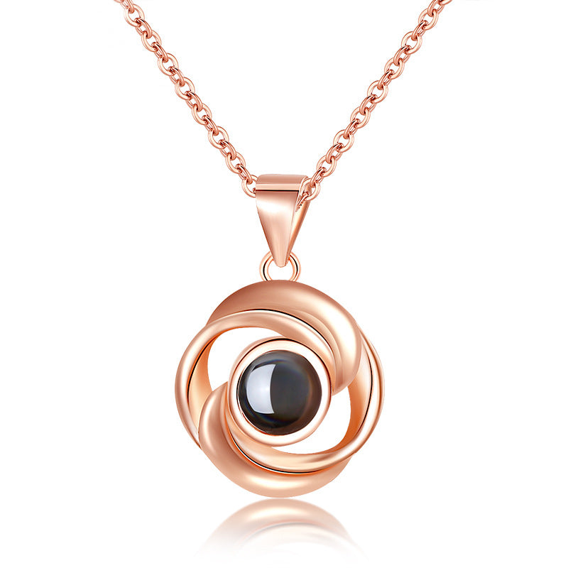 Curaçao Rose Flower Pendant Necklace