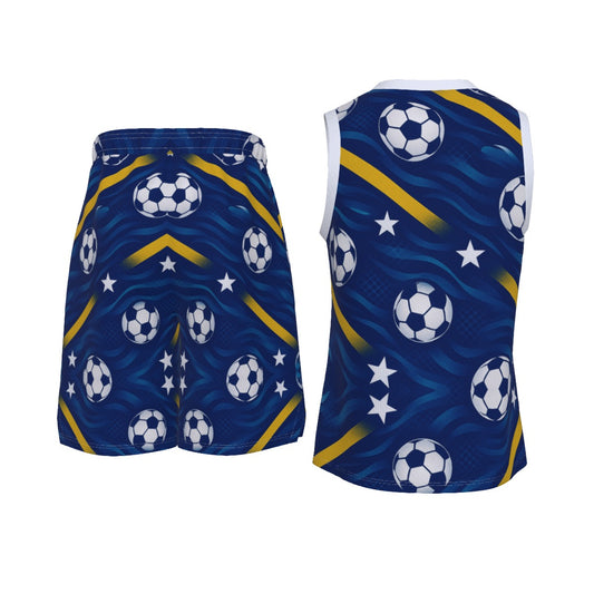 All-Over Print Men's V Neck Basketball Suit