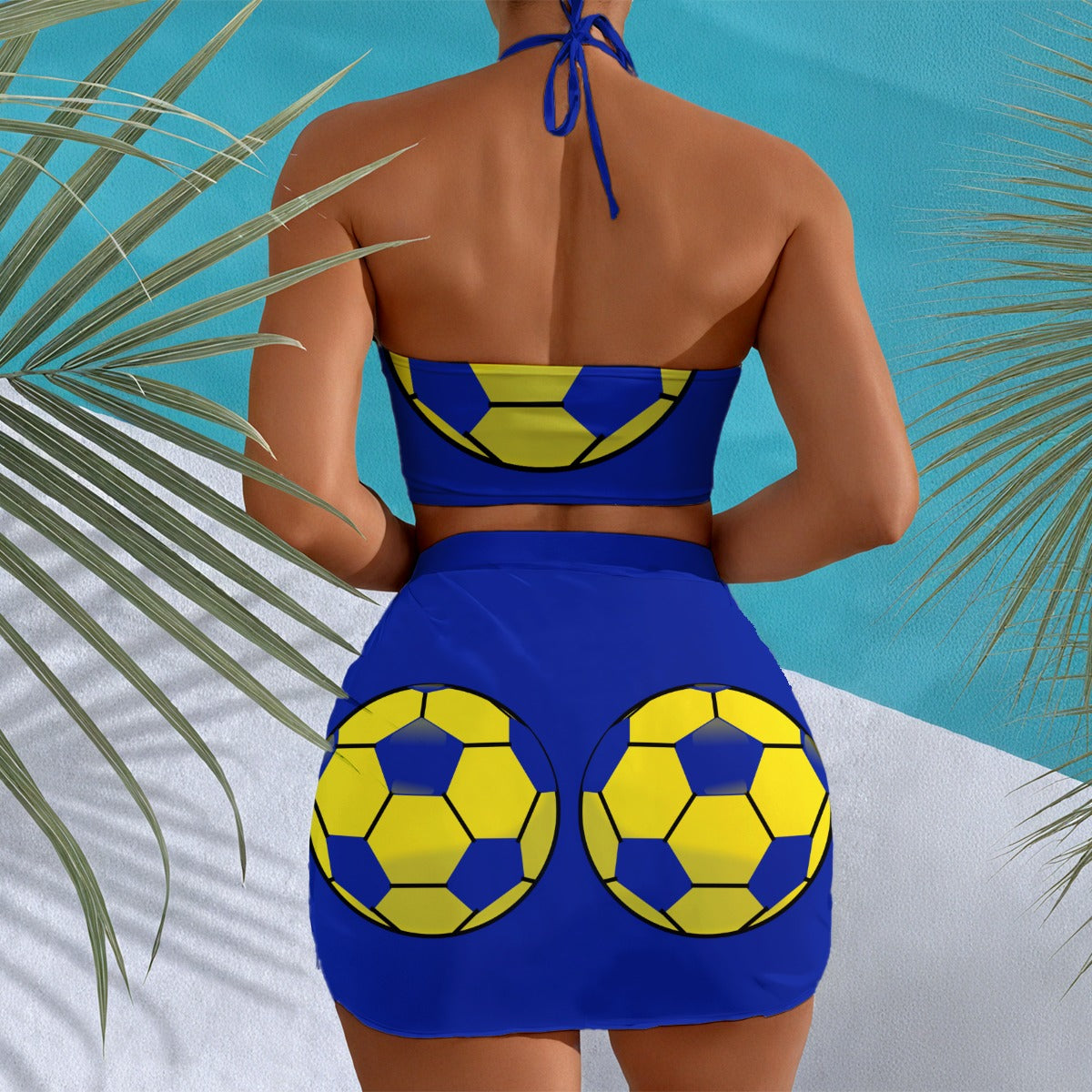 All-Over Print Women's Halter Neck swimming Suit