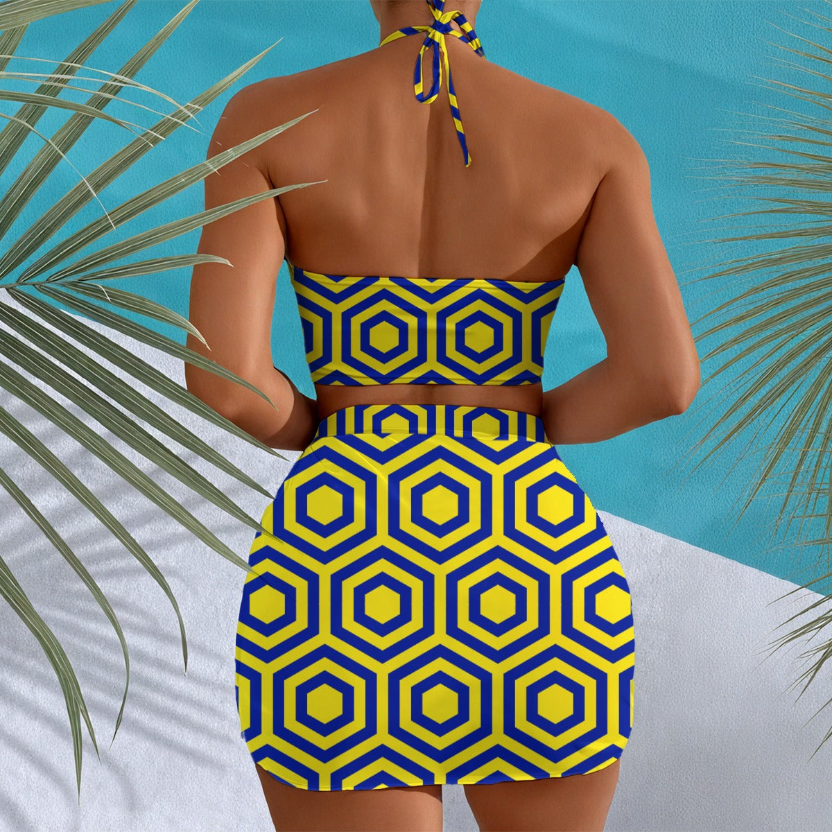 All-Over Print Women's Halter Neck swimming Suit