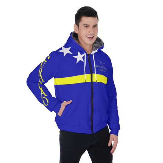 All-Over Print Men's Sherpa Fleece Zip Up Hoodie