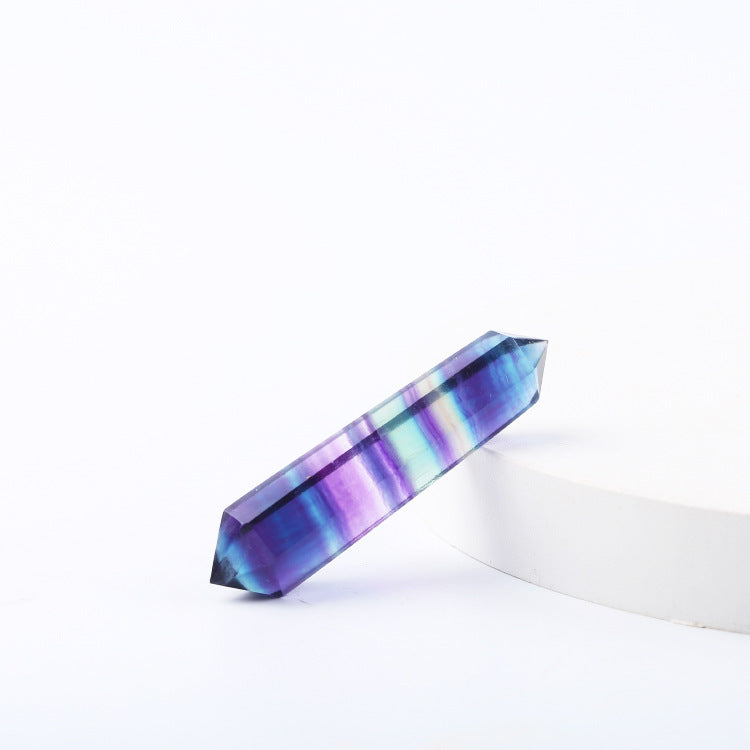 Natural Crystal Column Colored Purple Fluorite Column
