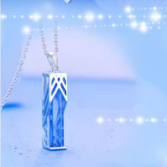 Pendant Lucky Stone Two Yuan Necklace 925 Silver
