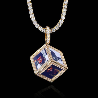 Curaçao cube memory pendant Necklace