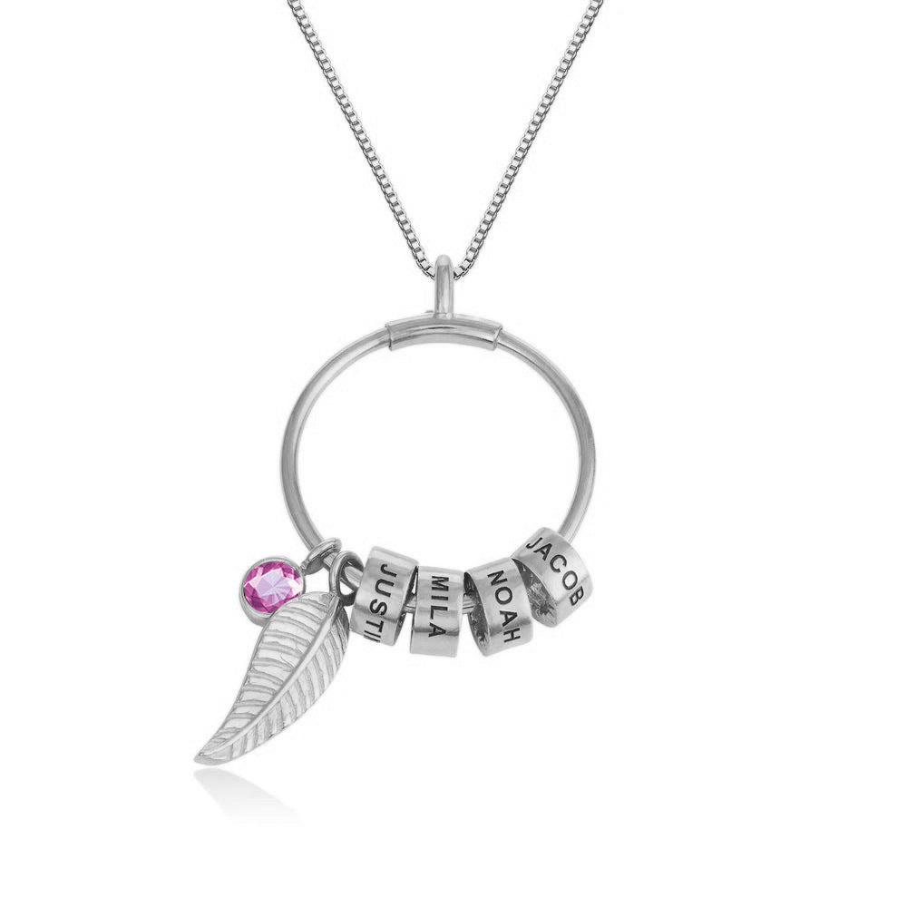 Curaçao Steel birthstone leaf Necklace