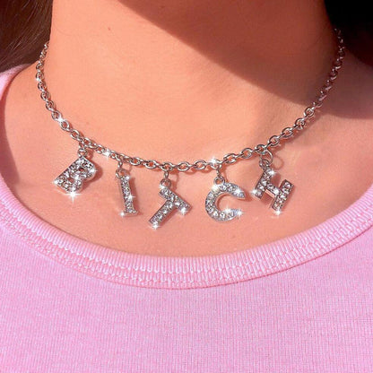 Curaçao Angel Letter bling Necklace