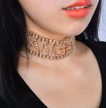 Curaçao Angel rhinestone choker Island Style