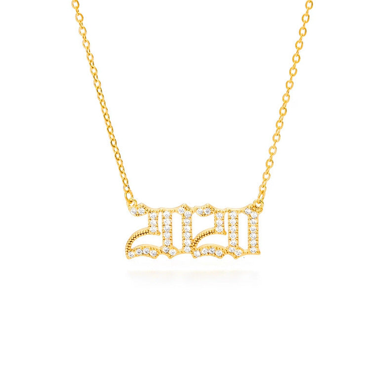 Year number necklace