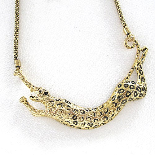 Curaçao bronze leopard punk Necklace