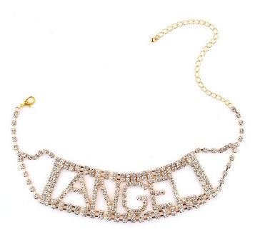 Curaçao Angel rhinestone choker Island Style
