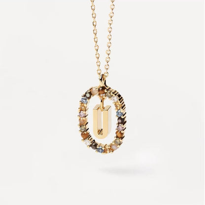 Curaçao colored rhinestone necklace