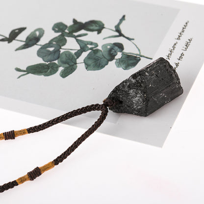 Curaçao black tourmaline rough Necklace