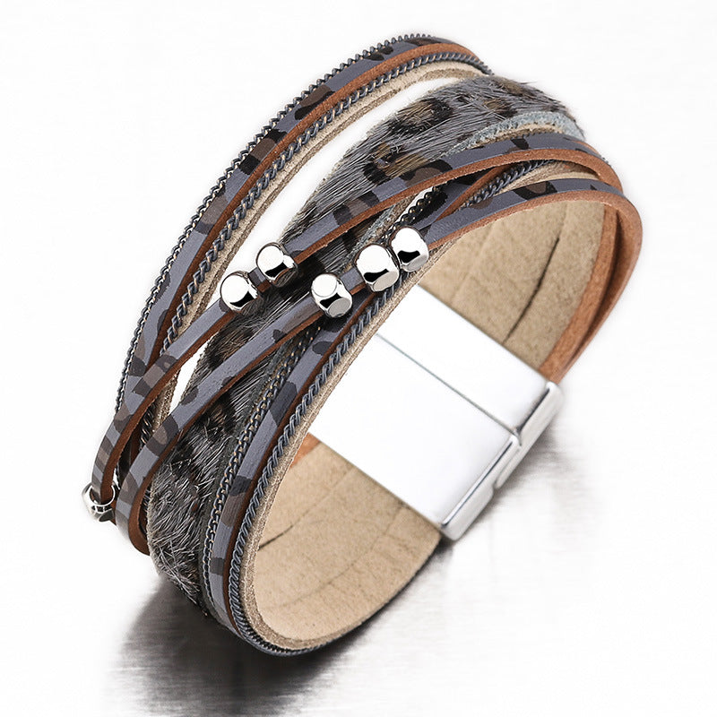 Curaçao alloy magnet horsehair Bracelet