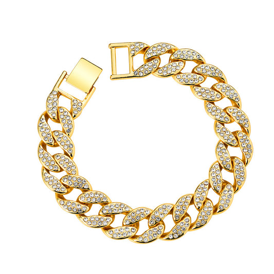 Curaçao Crystal Gold cuban Bracelet