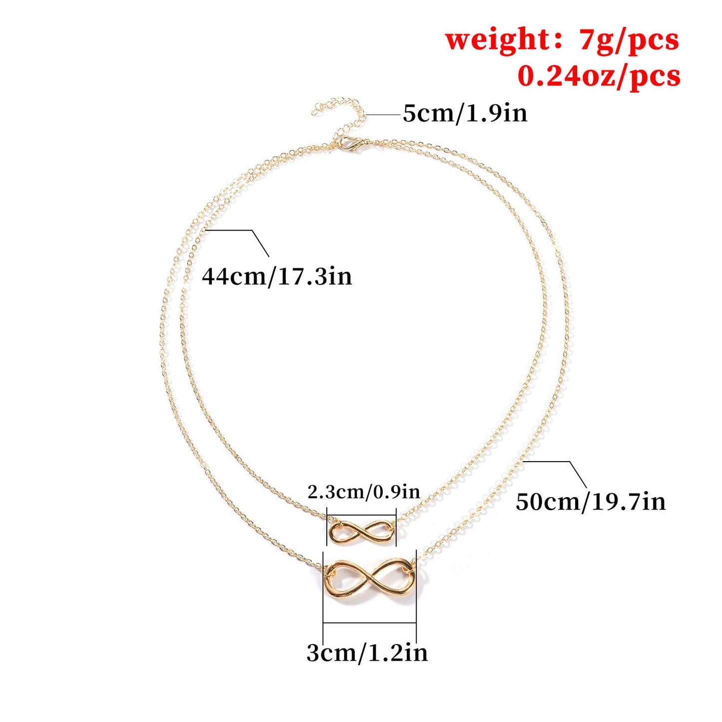 Lucky Number 8 Double Short Necklace