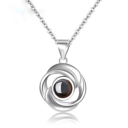 Curaçao Rose Flower Pendant Necklace