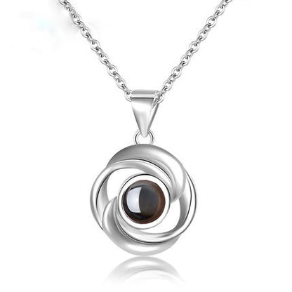 Curaçao Rose Flower Pendant Necklace