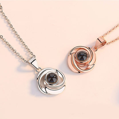 Curaçao Rose Flower Pendant Necklace