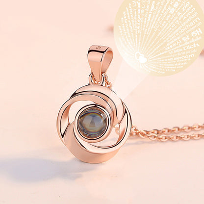 Curaçao Rose Flower Pendant Necklace
