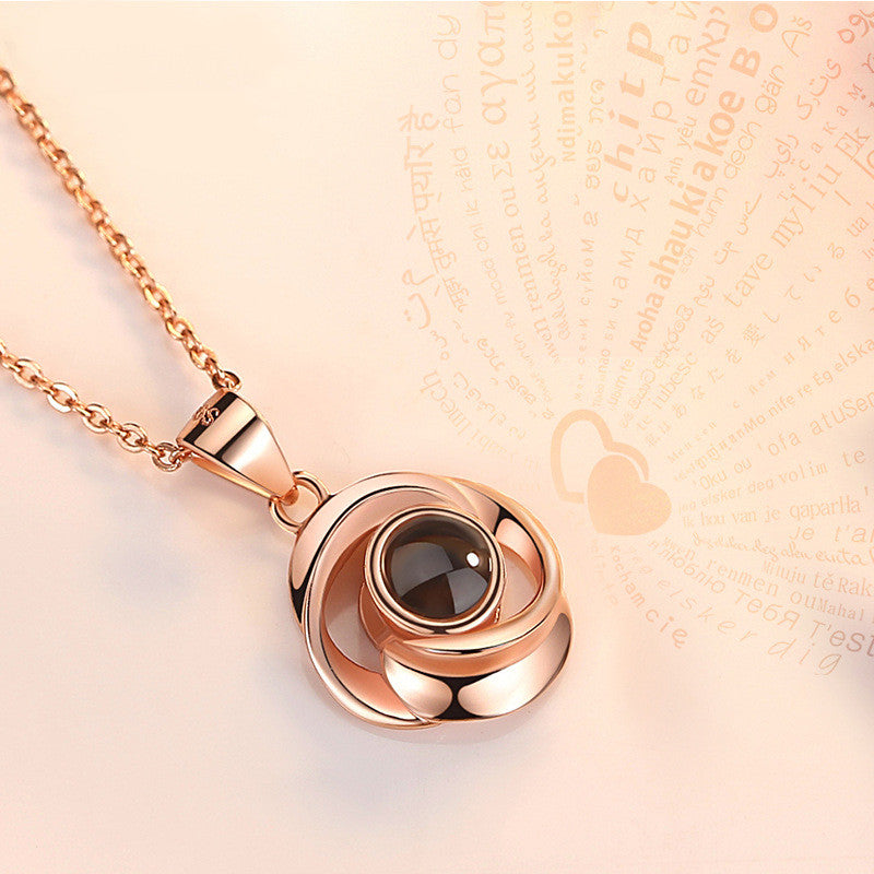 Curaçao Rose Flower Pendant Necklace