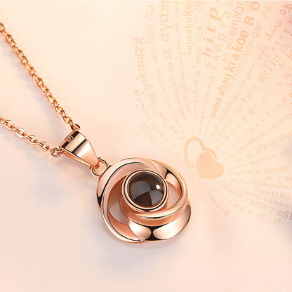 Curaçao Rose Flower Pendant Necklace