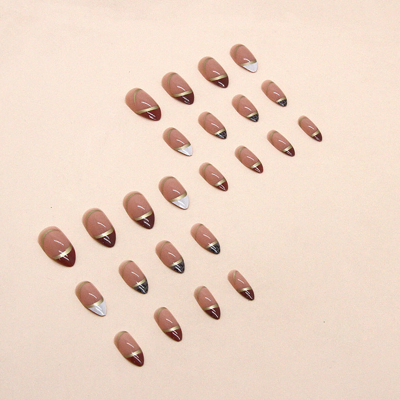 Curaçao Gold almond nail Island Style