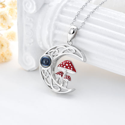 Curaçao stone mushroom moon Necklace