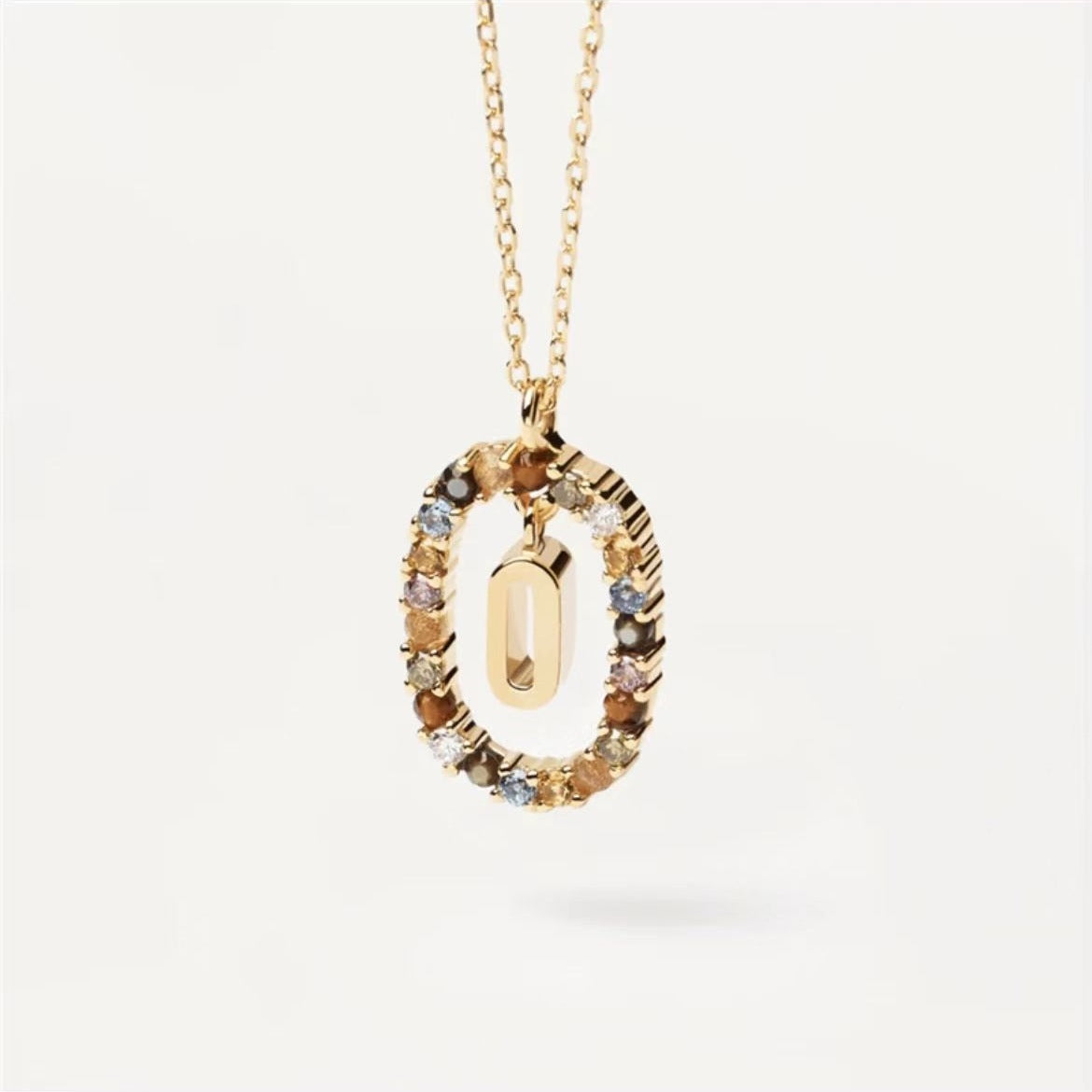 Curaçao colored rhinestone necklace