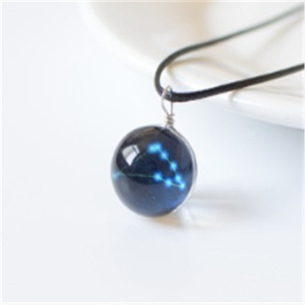 Luminous 12 constellation necklace female