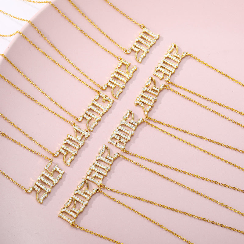Year number necklace