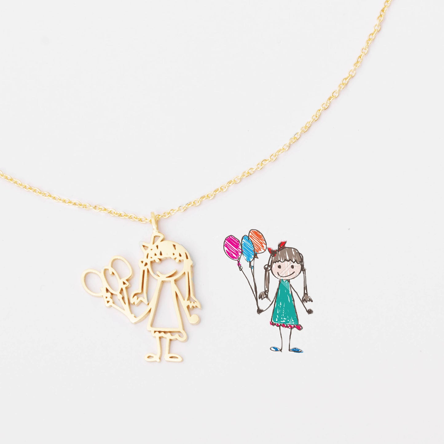 Curaçao baby hand drawing Necklace