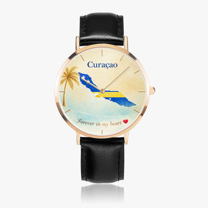 Curaçao leather watch white strap
