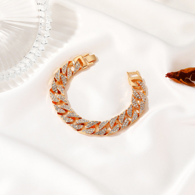 Curaçao Crystal Gold cuban Bracelet