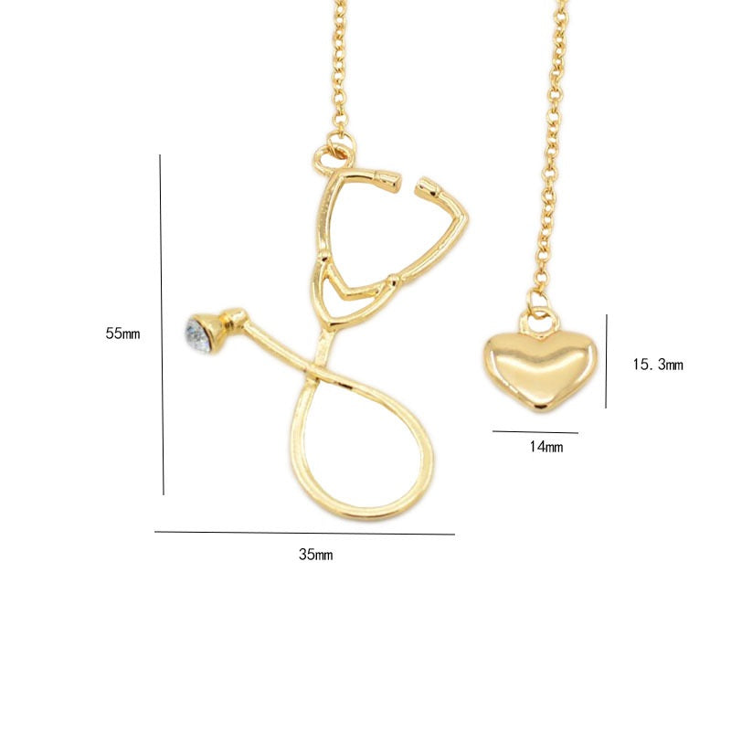 Curaçao creative ecg stethoscope Necklace