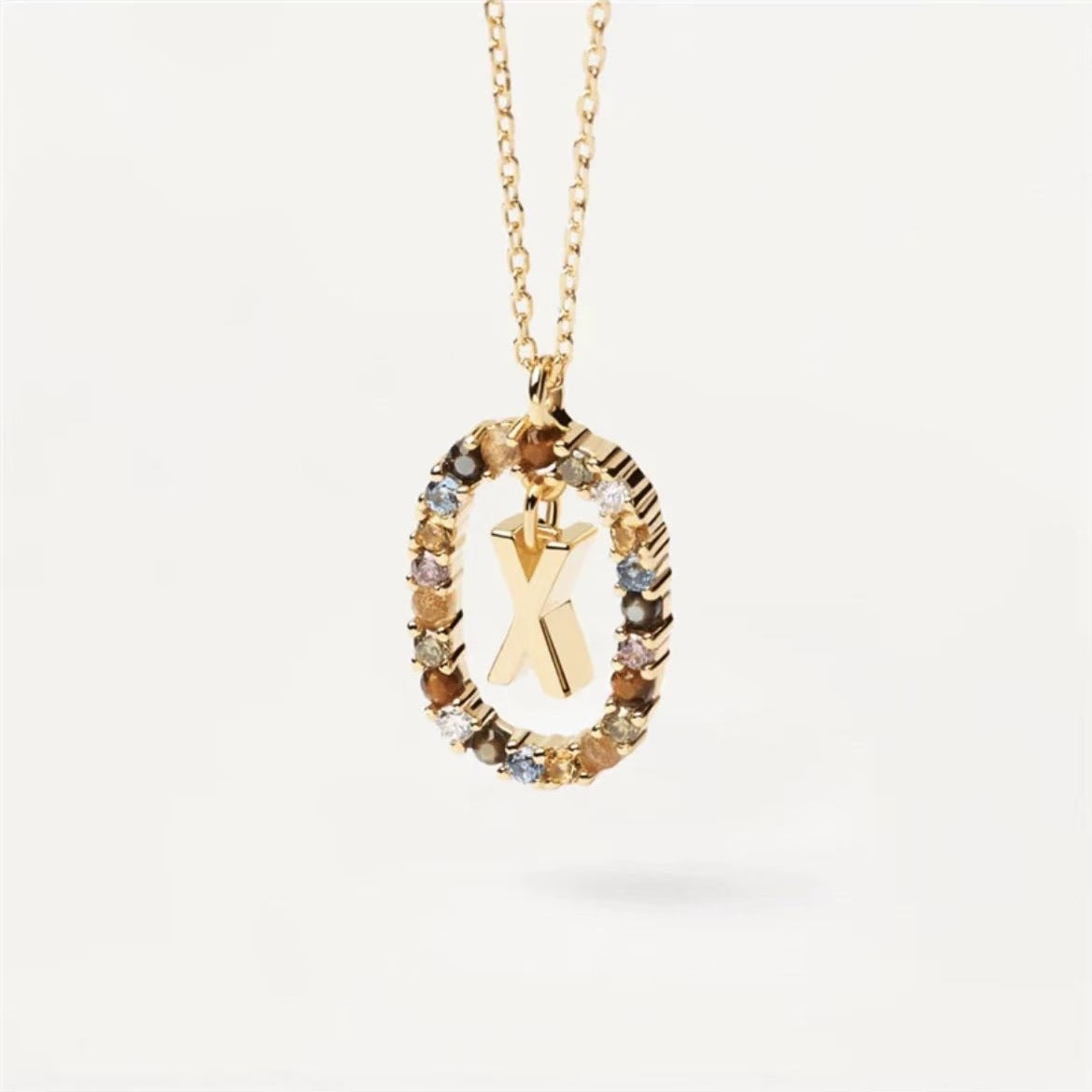 Curaçao colored rhinestone necklace