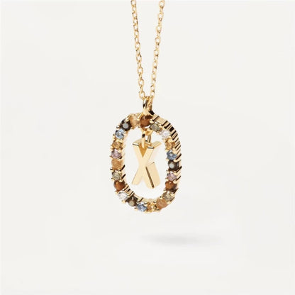 Curaçao colored rhinestone necklace