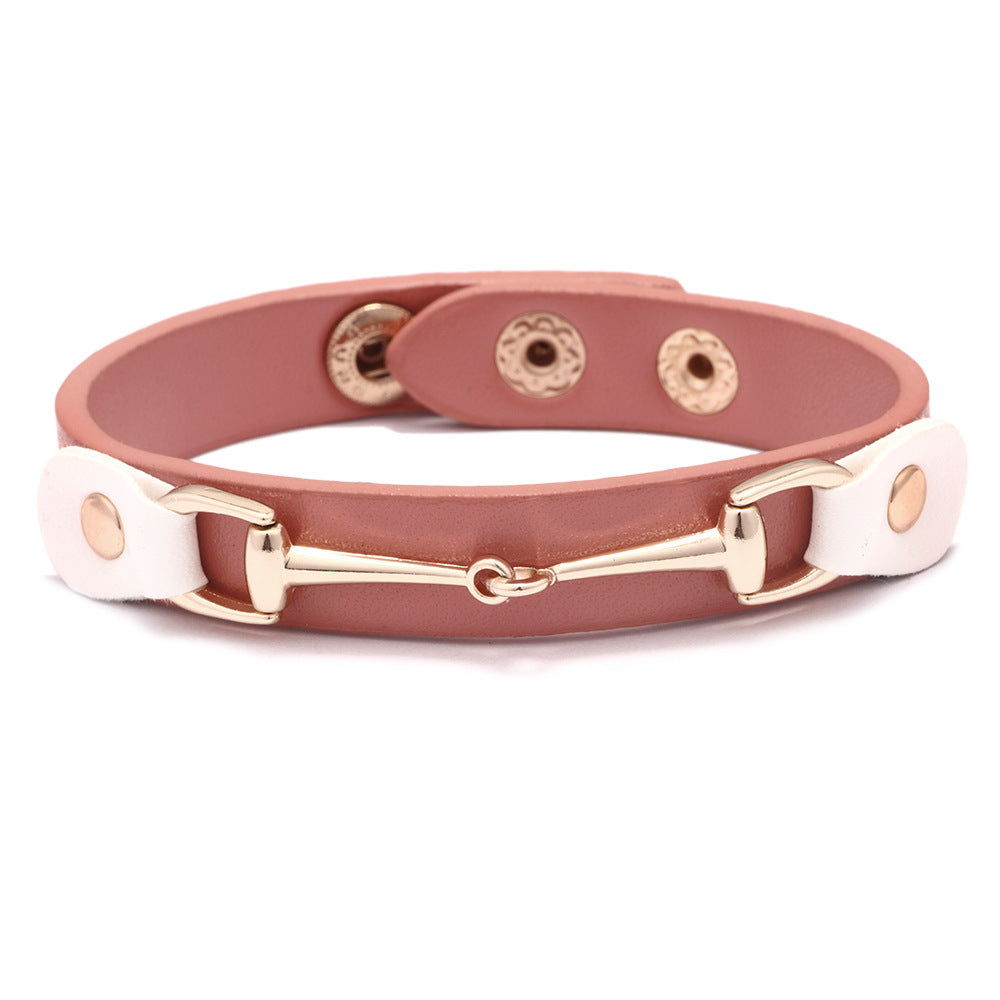Leopard head U-shaped alloy simple bracelet