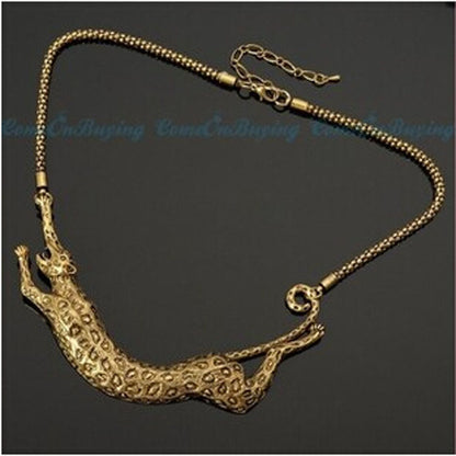 Curaçao bronze leopard punk Necklace