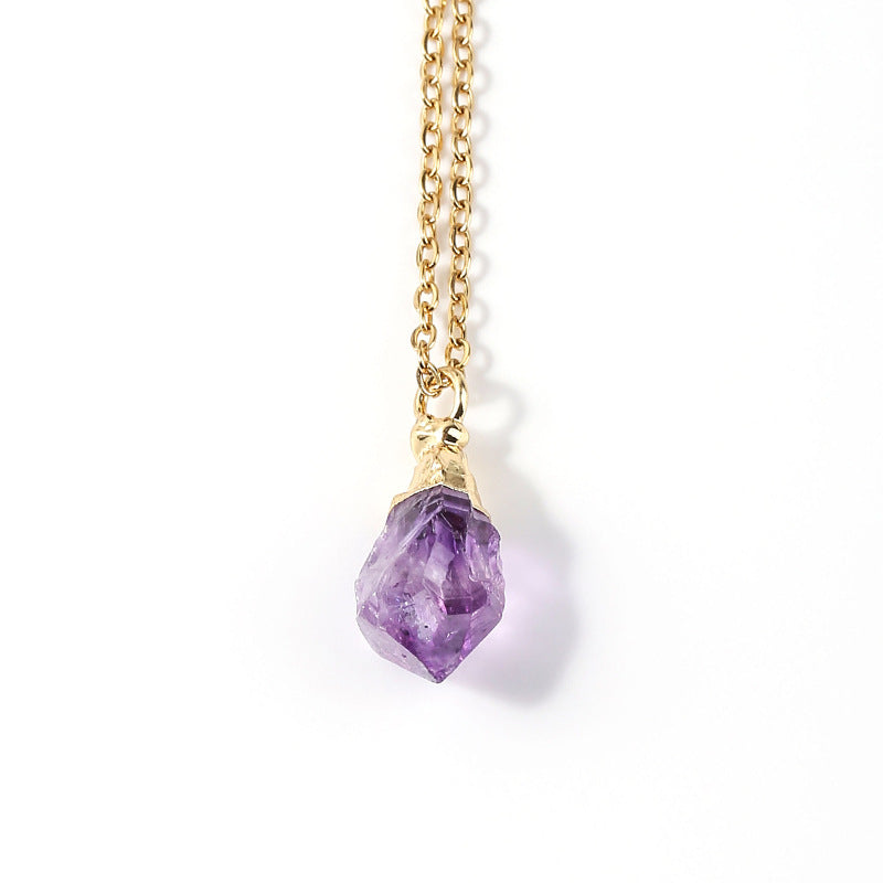 Curaçao amethyst rough stone Necklace