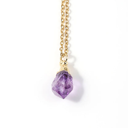 Curaçao amethyst rough stone Necklace