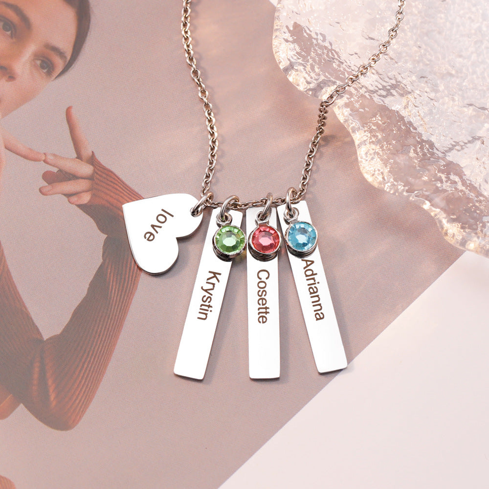 Curaçao Heart birthday stone Necklace