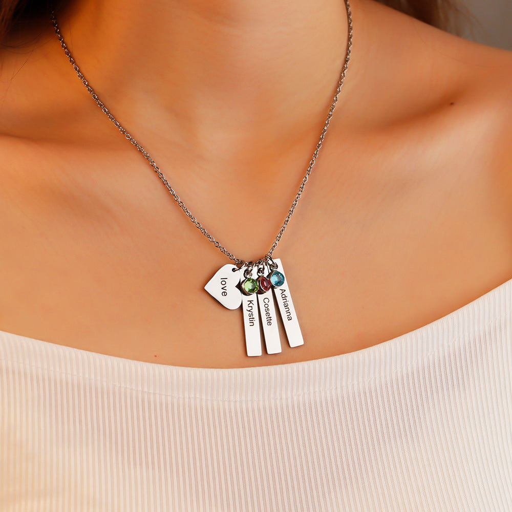 Curaçao Heart birthday stone Necklace