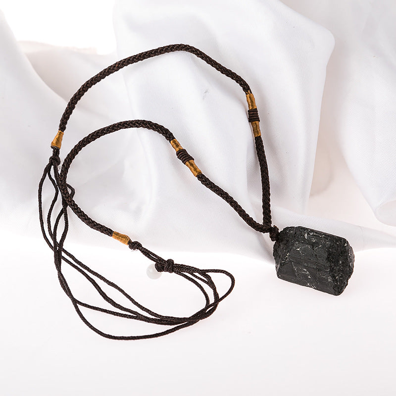 Curaçao black tourmaline rough Necklace