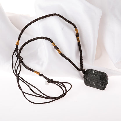 Curaçao black tourmaline rough Necklace