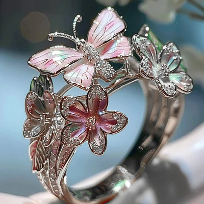 Curaçao Butterfly Crystal adjustable Ring