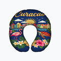 Curaçao Plush Velvet Neck Pillow | All-Over Print