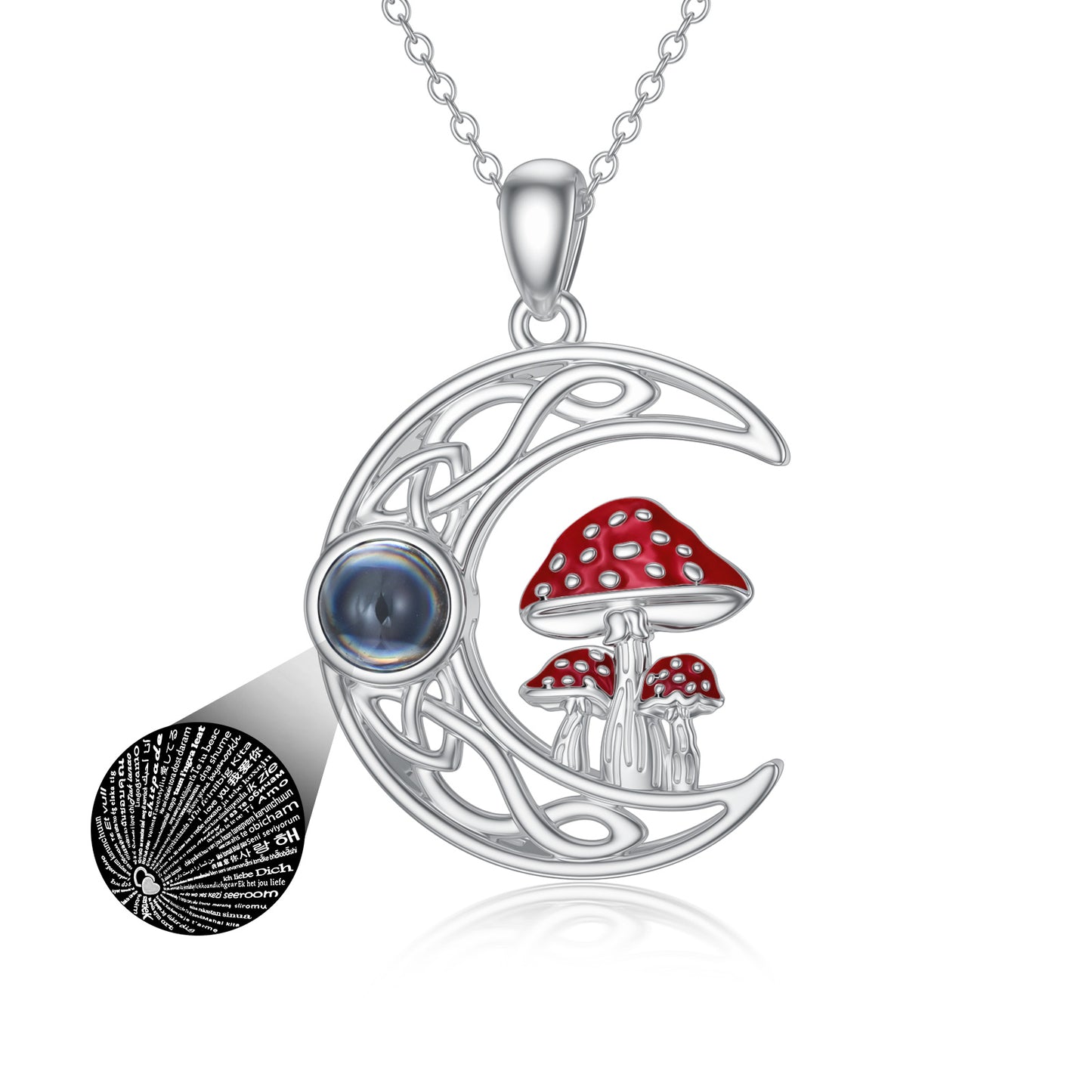 Curaçao stone mushroom moon Necklace