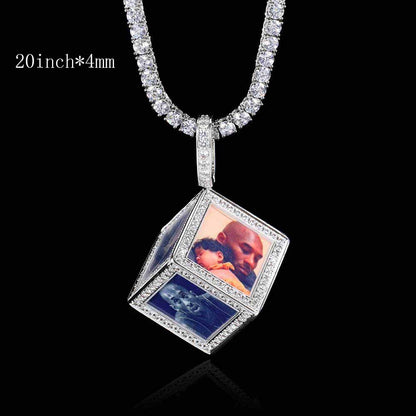 Curaçao cube memory pendant Necklace