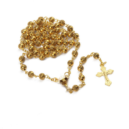 Curaçao cross rosary necklace